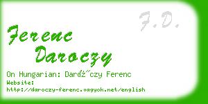 ferenc daroczy business card